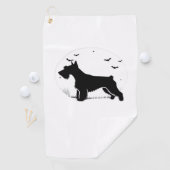 Cesky Terrier Dog - Halloween Moon Silhouette Clas Golfhandtuch (Insitu)