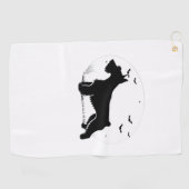 Cesky Terrier Dog - Halloween Moon Silhouette Clas Golfhandtuch (Horizontal)