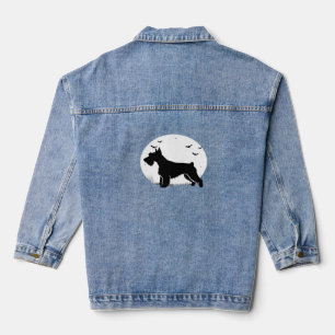 Cesky Terrier Dog - Halloween Moon Silhouette Clas Jeansjacke
