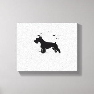 Cesky Terrier Dog - Halloween Moon Silhouette Clas Leinwanddruck
