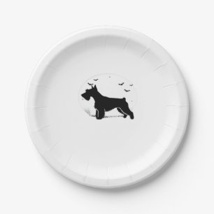 Cesky Terrier Dog � Halloween Moon Silhouette Clas Pappteller