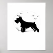 Cesky Terrier Dog - Halloween Moon Silhouette Clas Poster (Vorne)
