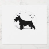 Cesky Terrier Dog - Halloween Moon Silhouette Clas Schaumweinetikett (Einzelnes Label)