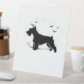 Cesky Terrier Dog - Halloween Moon Silhouette Clas Sockelschild (In Situ)