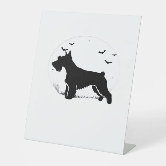 Cesky Terrier Dog - Halloween Moon Silhouette Clas Sockelschild (Vorderseite)