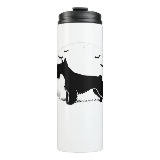 Cesky Terrier Dog - Halloween Moon Silhouette Clas Thermosbecher (Vorderseite)