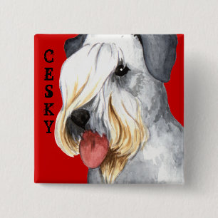 Cesky Terrier Farbblock Button