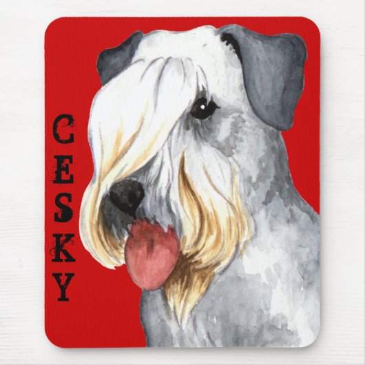 Cesky Terrier Farbblock Mousepad (Vorne)