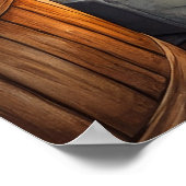 Cesky Terrier Fireplace with Christmas Lights Poster (Ecke)