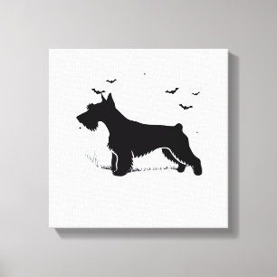 Cesky Terrier Hund � Halloween Mond Silhouette Cla Leinwanddruck
