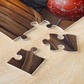 Cesky Terrier Kamin mit Weihnachtslichtern Puzzle (Seite)