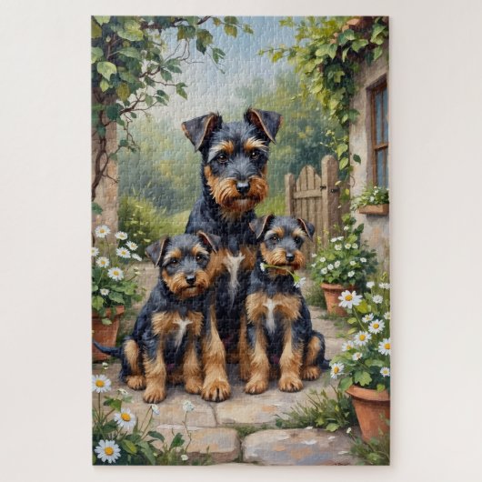 Cesky Terrier Kräutergarten Kunst Puzzle (Vertikal)