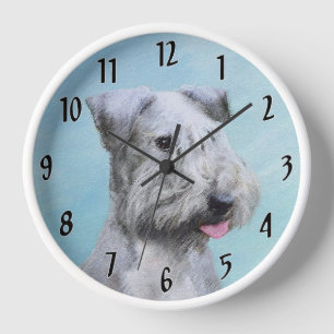 Cesky Terrier Malerei - Süße Original-Hundekunst Uhr