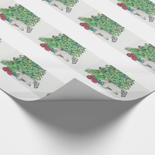 Cesky Terrier mein Baum Geschenkpapier (Ecke)