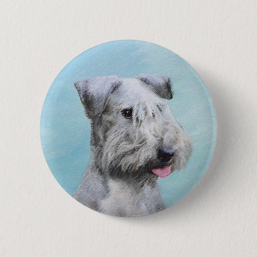 Cesky Terrier Painting - Niedliche Original Dog Ar Button (Vorderseite)
