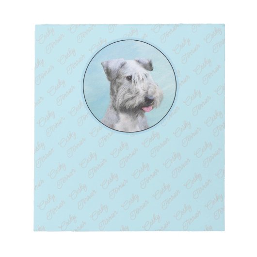 Cesky Terrier Painting - Niedliche Original Dog Ar Notizblock (Vorderseite)