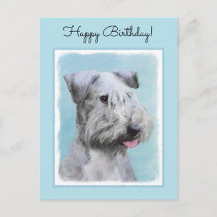 Cesky Terrier Painting - Niedliche Original Dog Ar Postkarte