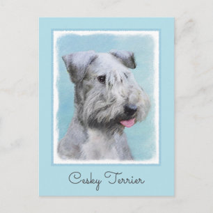 Cesky Terrier Painting - Niedliche Original Dog Ar Postkarte