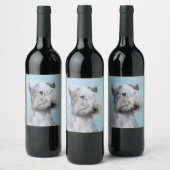 Cesky Terrier Painting - Niedliche Original Dog Ar Weinetikett (Flaschen)