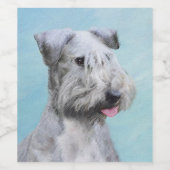 Cesky Terrier Painting - Niedliche Original Dog Ar Weinetikett (Einzelnes Label)