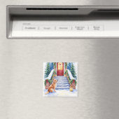 Cesky Terrier Schneetreppe Weihnachtskunst Magnet (In Situ (Geschirrspüler))