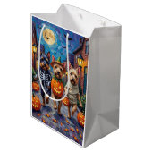 Cesky Terrier Trick-oder-Treating Halloween-Kostüm Mittlere Geschenktüte (Rückseite Schrägansicht)