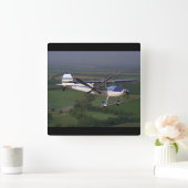 Cessna 170, 1948,_Classic Aviation Quadratische Wanduhr (Zuhause)