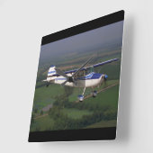 Cessna 170, 1948,_Classic Aviation Quadratische Wanduhr (Winkel)