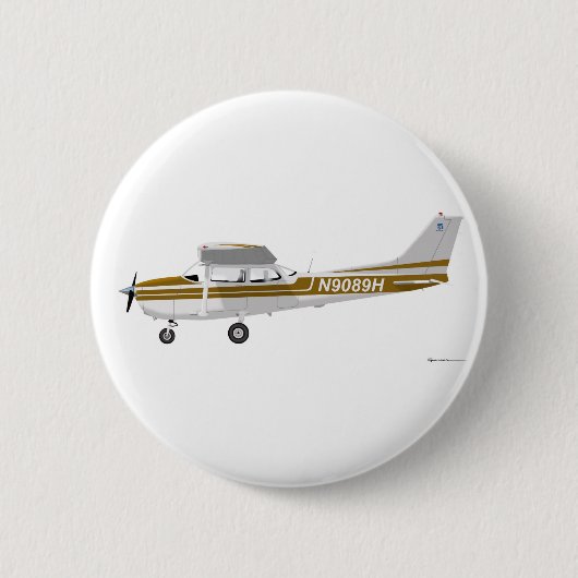 Cessna 172 Skyhawk Brown Button (Vorderseite)