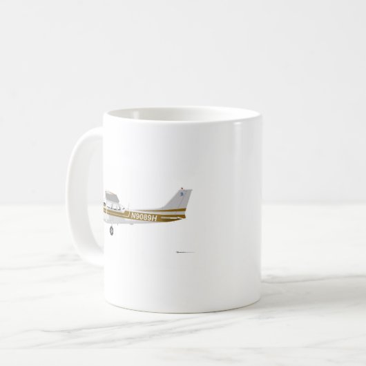 Cessna 172 Skyhawk Brown Kaffeetasse (Vorderseite Links)