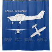 Cessna 172 Skyhawk - Flugzeugkonzepte ABD Duschvorhang (Vorderseite)