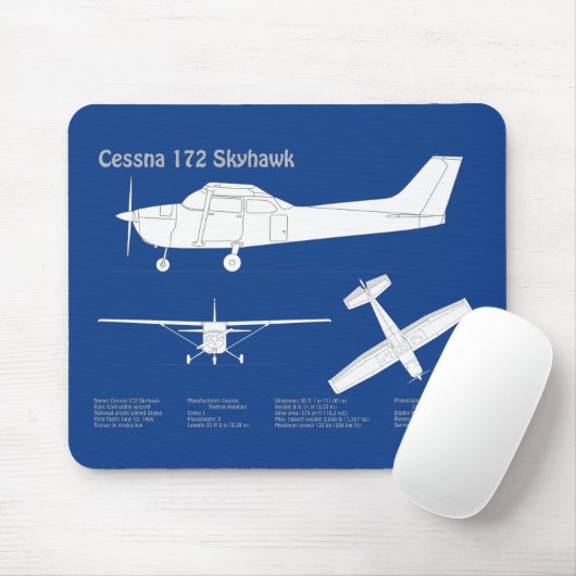 Cessna 172 Skyhawk - Flugzeugkonzepte ABD Mousepad (Mit Mouse)