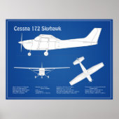 Cessna 172 Skyhawk - Flugzeugkonzepte ABD Poster (Vorne)