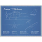 Cessna 172 Skyhawk - Flugzeugkonzepte AD Aufkleber (Vorderseite)
