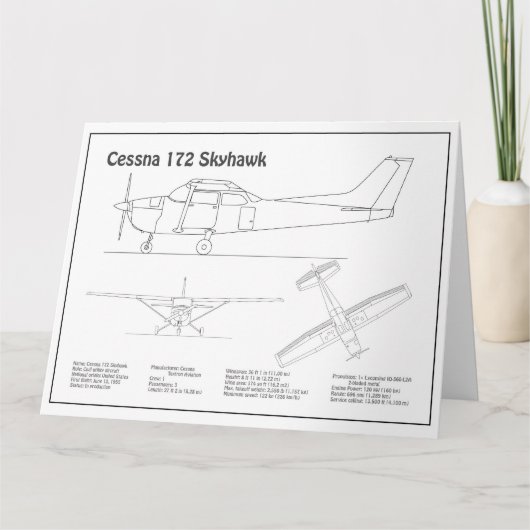 Cessna 172 Skyhawk - Flugzeugkonzepte BD Dankeskarte (Vorderseite)