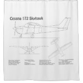 Cessna 172 Skyhawk - Flugzeugkonzepte BD Duschvorhang (Vorderseite)