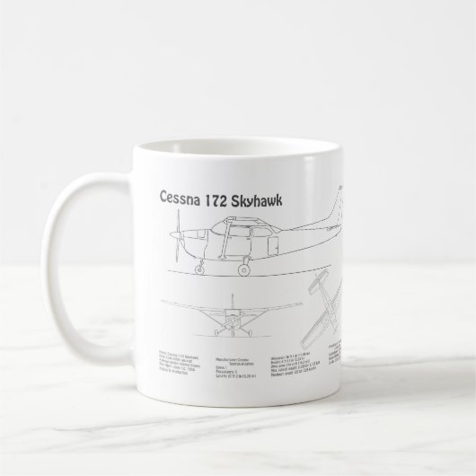 Cessna 172 Skyhawk - Flugzeugkonzepte BD Kaffeetasse (Links)