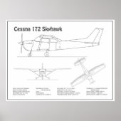 Cessna 172 Skyhawk - Flugzeugkonzepte BD Poster (Vorne)