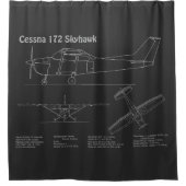 Cessna 172 Skyhawk - Flugzeugkonzepte PD Duschvorhang (Vorderseite)