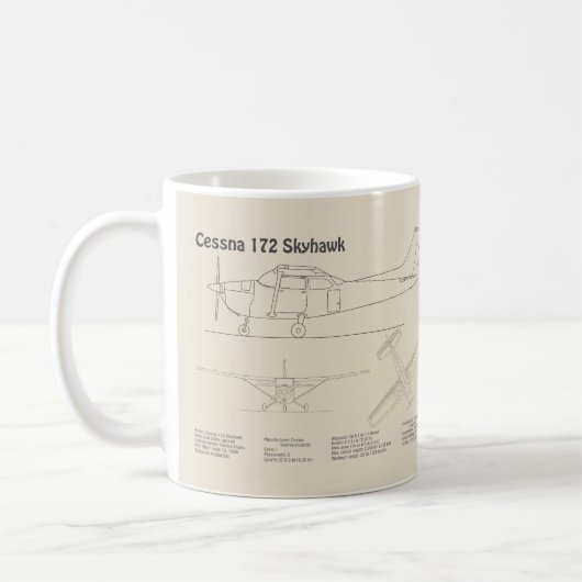 Cessna 172 Skyhawk - Flugzeugkonzepte SD Kaffeetasse (Links)