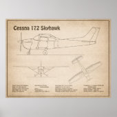Cessna 172 Skyhawk - Flugzeugkonzepte SD Poster (Vorne)