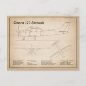 Cessna 172 Skyhawk - Flugzeugkonzepte SD Postkarte (Vorderseite)