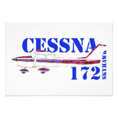 Cessna 172 Skyhawk Illustration Fett Text Design Fotodruck (Vorne)