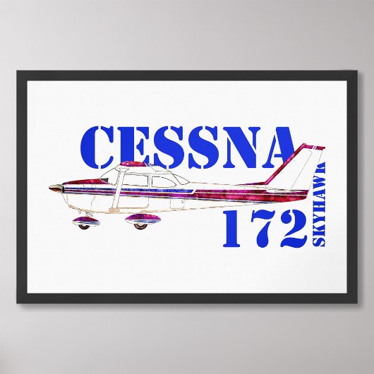 Cessna 172 Skyhawk Illustration Fett Text Design Fotodruck