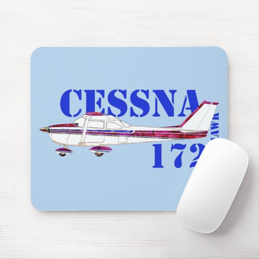 Cessna 172 Skyhawk Illustration Fett Text Design Mousepad (Mit Mouse)