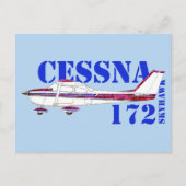 Cessna 172 Skyhawk Illustration Fett Text Design Postkarte (Vorderseite)