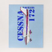 Cessna 172 Skyhawk Illustration Fett Text Design Puzzle (Vertikal)