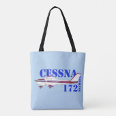 Cessna 172 Skyhawk Illustration Fett Text Design Tasche (Rückseite)