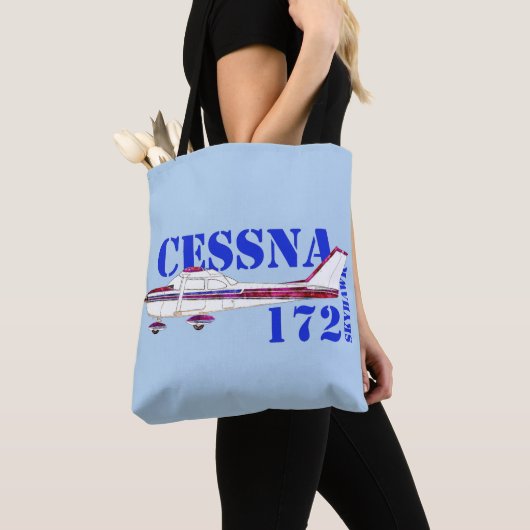 Cessna 172 Skyhawk Illustration Fett Text Design Tasche (Von Nahem)