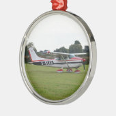 Cessna 182Q Silbernes Ornament (Links)